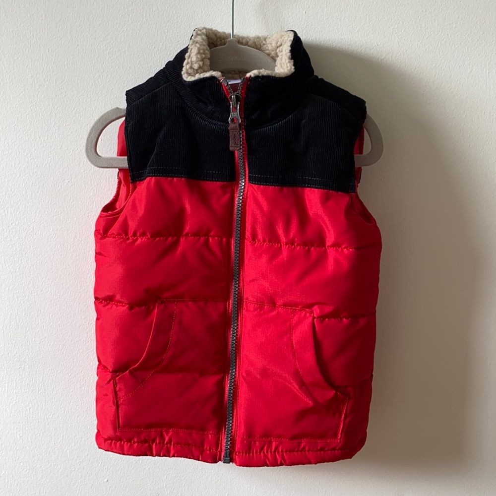 Toddler boy red vest